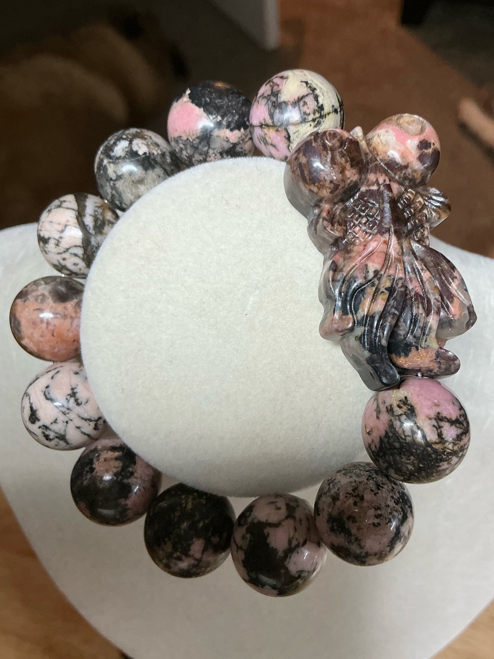 Rhodonite 15mm with Rhodonite Koi Fish - Picture 8 of 8